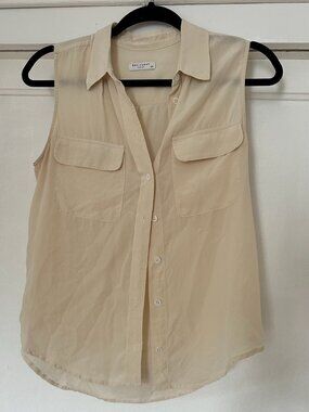 Sleeveless Equipment Button Blouse